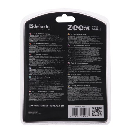 Defender Zoom, Xinput gamepad, wired, vibration, for PC, USB, gray-black-6