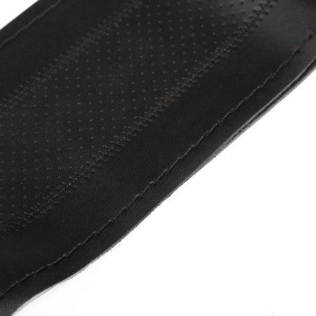 Cartage braid braid, 38 cm, genuine leather with perforation, black-1