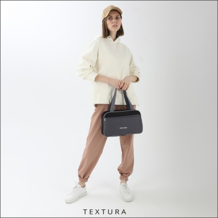 Lightning bag, external pocket, textura, gray/black color-5