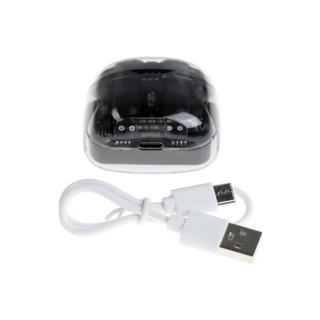 Wireless headphones K20, TWS, inserts, BT 5.0, 35/260 mAh, transparent, black-9