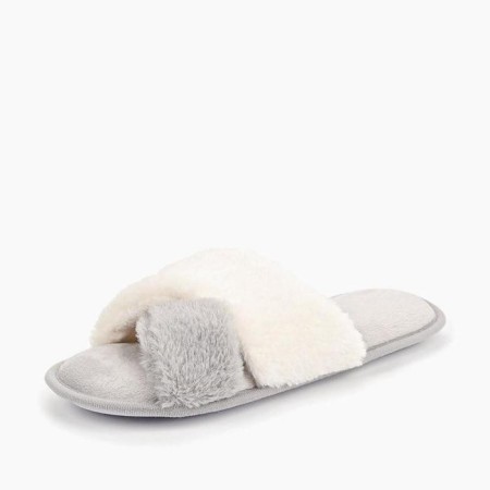 Slippers # 3 women, size 36.5, white-gray color
