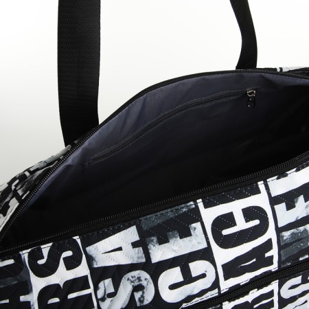 Sports bag with lightning, 2 pockets, long belt, black/white color-3