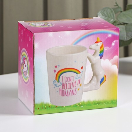 Mug "Rainbow Unicorn", 400 ml, white color-3