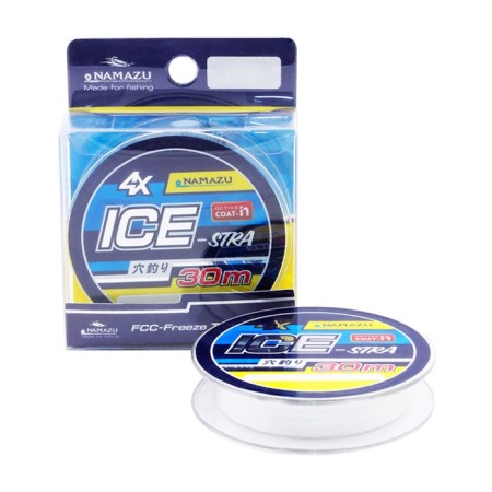 Namazu Ice-Stra 4x wicker cord 4x, diameter 0.06 mm, test 2.2 kg, 30 m, white