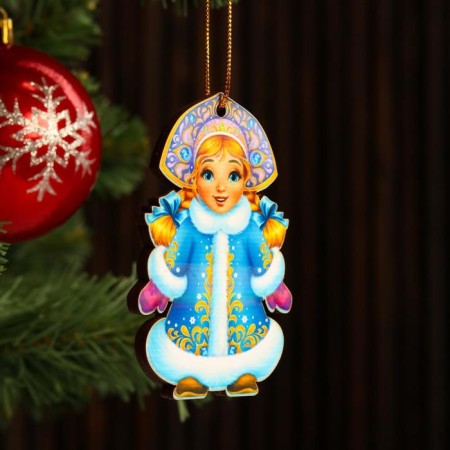 Toy on the Christmas tree "Character" Snegurochka, 9.5x7cm-1