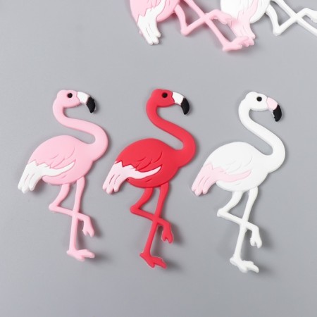 Decor for creativity of the rubber "Flamingo" set 6 pcs mix 7.5x3.5 cm