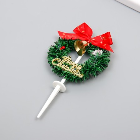 Decor for creativity "New Year's Wreath with stars and bell" 6.3 cm-1