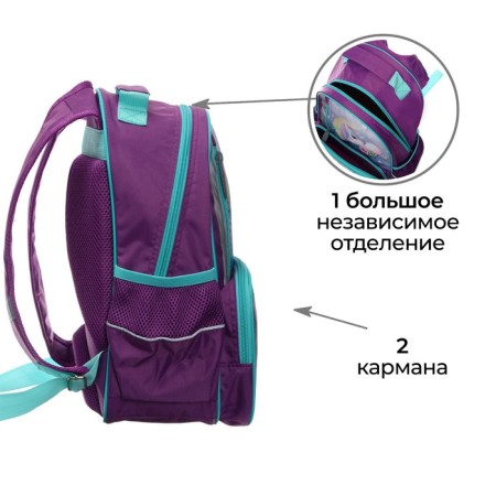 School backpack, 37 x 26 x 13 cm, ergonomic back, calligrata ORT "Unicorn-3