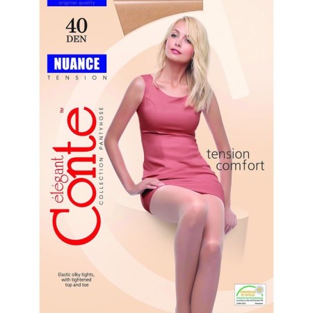 Female nylon tights, Conte Elegant Nuance 40 den, natural color (Natural), size 3