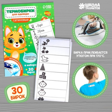 Set of thermobir for clothing "Funny cat", 30 pcs
