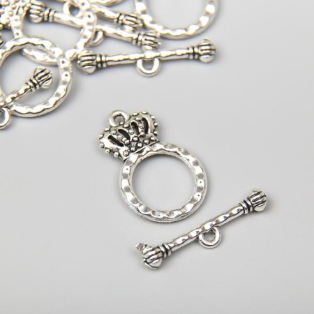 Decor Metal for the creativity of locks "Crown" silver 2.3x2.3 cm