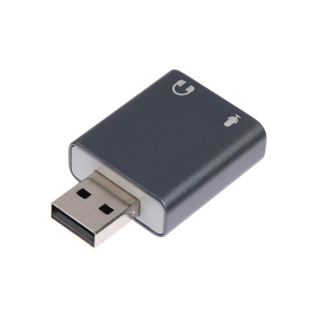 External sound card Luazon, USB, jack connectors: headphones and microphone, gray-6