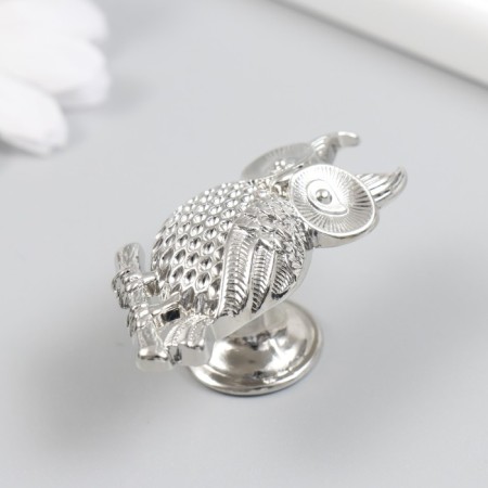 Handle for the casket Metal "Filin on a branch" silver 5.2x2.2 cm-1