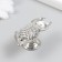 Handle for the casket Metal "Filin on a branch" silver 5.2x2.2 cm
