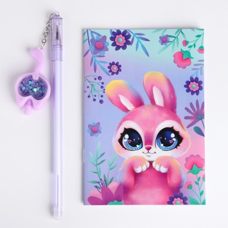Gift set for the girl "Beautiful Bunny", bag, pen, notebook-2