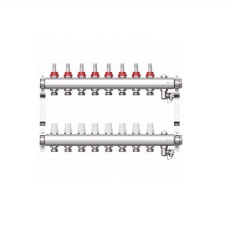 Collector Group STI, 1 "X3/4", 8 outputs, with consumables, stainless steel