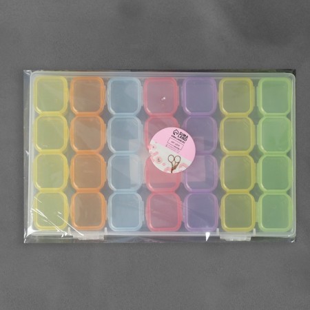 Organizer for needlework, 7 organizers of 4 departments, 17.5 × 10.5 × 2.5 cm, color mix-5