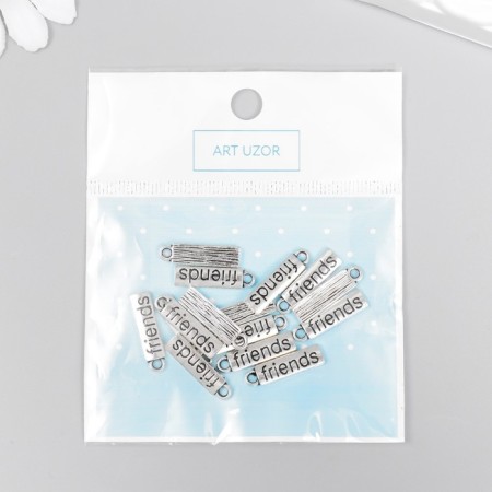 Decor for creativity Metal "Inscription - Friends" silver 2x0.5 cm-3
