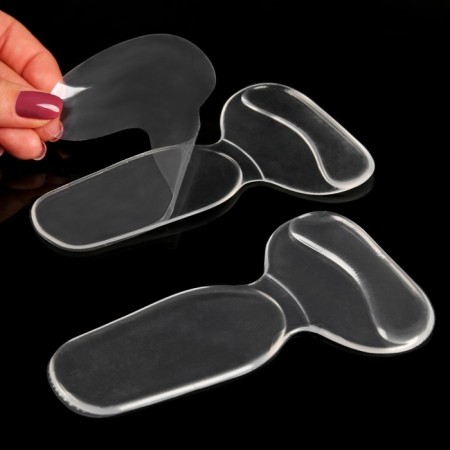 Five -holders for shoes, with a grip, on an adhesive base, silicone, 14 × 8.5 cm, steam, color transparent-3