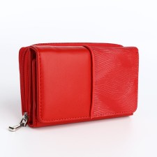 Women's wallet on the button, red color