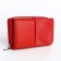 Women's wallet on the button, red color