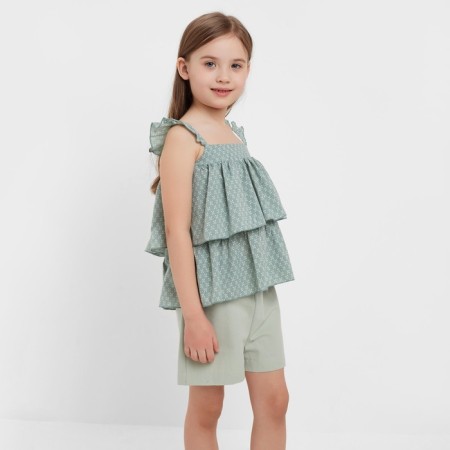 Топ для девочки MINAKU: Cotton Collection цвет оливковый, рост 122-1