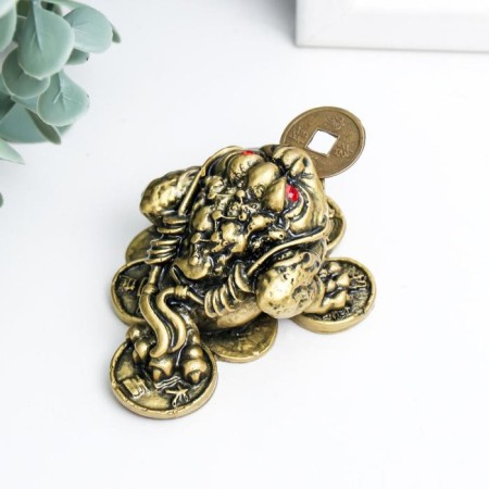 NECKE Bronze "Toad on Coins" 4 x 7 x 5.5 cm-1