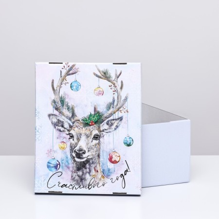 Folding box "New Year's deer", 31.2 x 25.6 x 16.1 cm-5