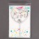 Topper wooden "heart" with sparkles, color silver