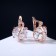 Earrings with rhinestones "Magic" bead in plexus, white color in pink gold