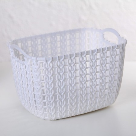 Storage basket with handles "Weaving", plastic, 12 × 8.5 × 8 cm, color mix-6