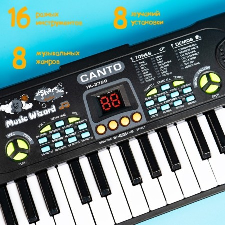 Synthesizer "Funny Melodies" with a microphone, 37 keys-3