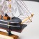 Souvenir small “Kovda” souvenir ship, black with white stripes, white sails, 5.5 × 24 × 22 cm