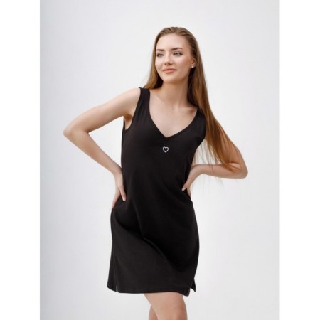 Night shirt female "heart", size 48, black color-2