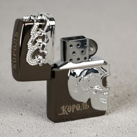 Lighter gasoline "Momento Mori", 5.5 x 3.8 cm.-3