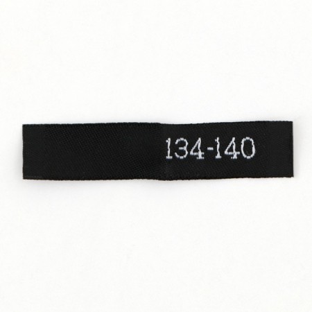 Textile strip "134-140", 5 x 1.1 cm, black color-3