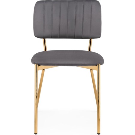 Armond Metal/velor, Golden/Gray chair 45x53x80 cm-1