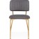 Armond Metal/velor, Golden/Gray chair 45x53x80 cm