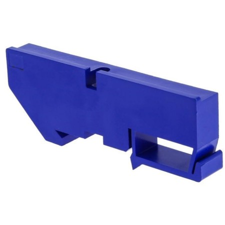 EKF AK-1-3 insulator on a DIN rack, blue
