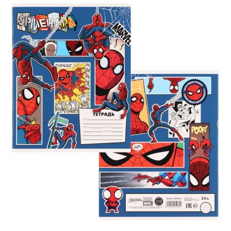 Notebook in a line of 24 sheets, 5 types of mix, cover coated cardboard, spider-man-6
