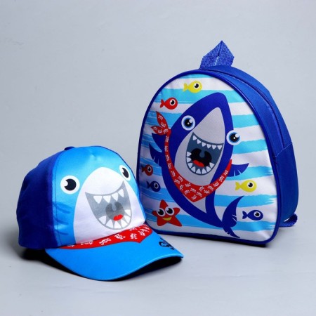 Children's set "Shark" (backpack+cap), rr. 52-54 cm-1