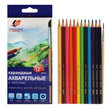 Pencils of watercolor 12 flowers, beam 