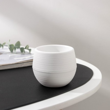Pot for flowers with the Podon "Japan", 125 ml, d = 8 cm, h = 6.5 cm, white color