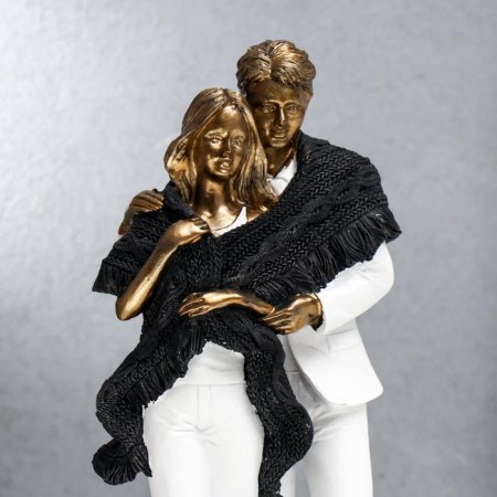 Polystone souvenir "in love with white clothes, covered with a scarf" 25.5x9x11.5 cm-4