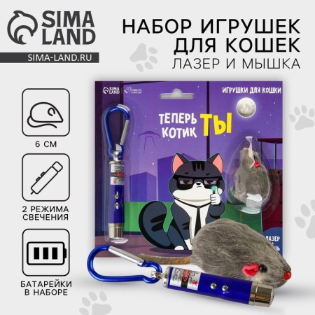 Toy for cats laser+mouse "Now the cat you"
