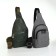Male sling bag from textiles, gray color