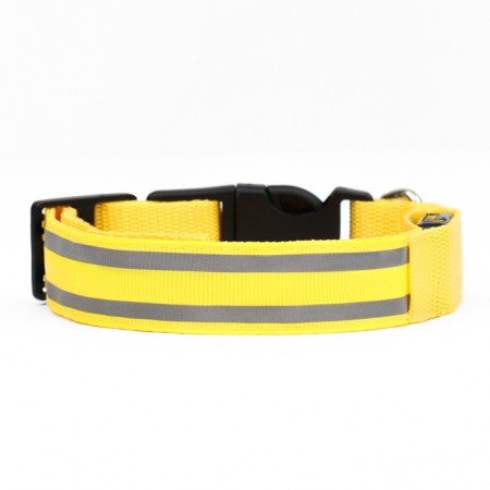 Collar with backlight double strip size S, Osh 35-43 x 2.5 cm, 3 glow modes yellow-4