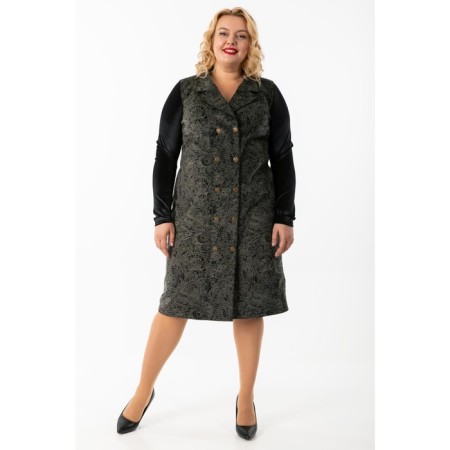 Female dress, size 54, black color, green-3