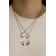 Kulons "Demetrons" Rainbow in the heart, colored in silver, l = 45 cm