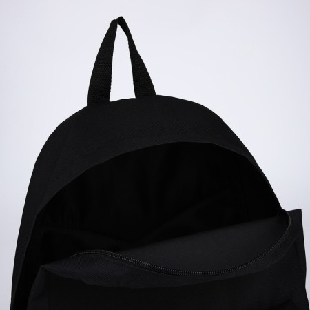 Backpack school textile BE YOURSELF, with pocket, 29x12x40, black color-5